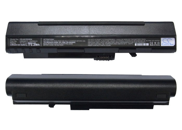 CS-ACZG5DK : Battery for Acer Aspire One, Aspire One A110-1295, Aspire One A110-1545 and others - Replaces Acer UM08A73, BT00307005826024212500, UM08A72 and others