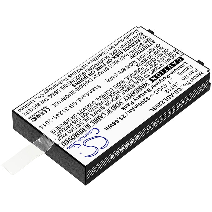 CS-ADL220SL : Battery for Additel 22XA Multifunction Calibrator, ADT 220 Multifunction Loop Calibrator, ADT 221A Multifunction Temperature Calibrator and others - Replaces Additel 9712, 9702