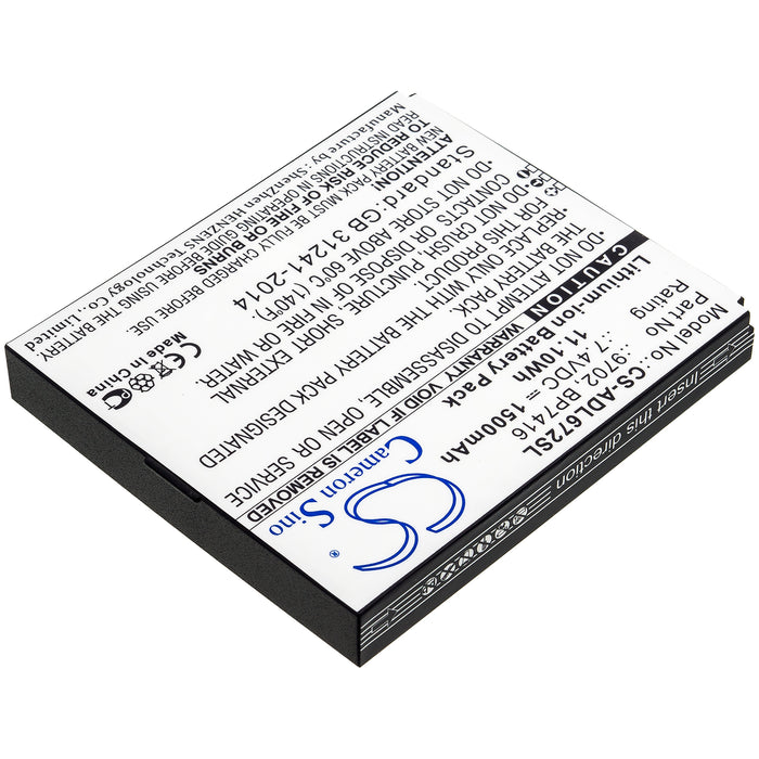 CS-ADL672SL : Battery for Additel 672, ADT 672 - Replaces Additel 9702, BP7416