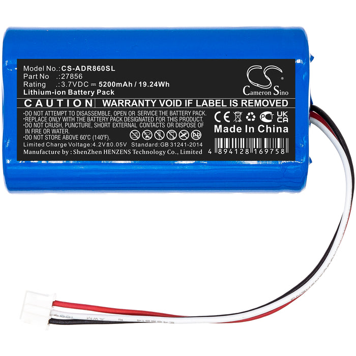 CS-ADR860SL : Battery for Albrecht DR 855, DR 860, DR855 and others - Replaces Albrecht 27856