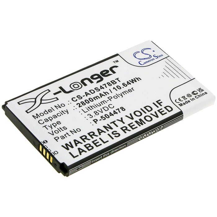 CS-ADS478BT : Battery for ADT Command Secondary Color Touchscreen Keypad - Replaces ADT P-504478