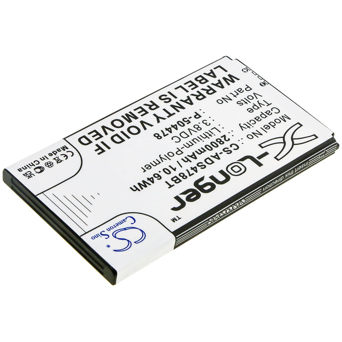 CS-ADS478BT : Battery for ADT Command Secondary Color Touchscreen Keypad - Replaces ADT P-504478