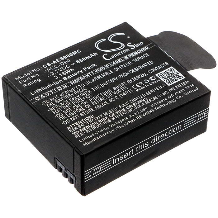 CS-AES900MC : Battery for AEE D90, S90, S91B and others - Replaces AEE ACC-D90