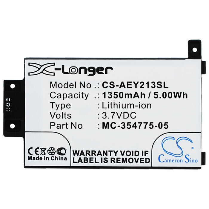CS-AEY213SL : Battery for Amazon Kindle Paperwhite 2013, Kindle Touch 6" 2013, Kindle Touch 3G 6" 2013 and others - Replaces Amazon MC-354775-05, S13-R1-D, S13-R1-S and others