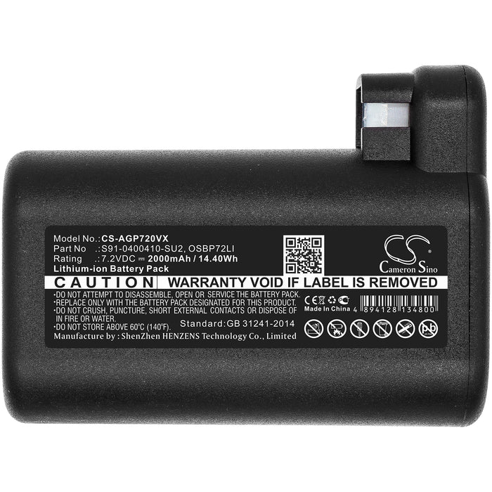 CS-AGP720VX : Battery for AEG Electrolux Osiris, 900258195, RX7-1-TM and others - Replaces AEG S91-0400410-SU2, OSBP72LI