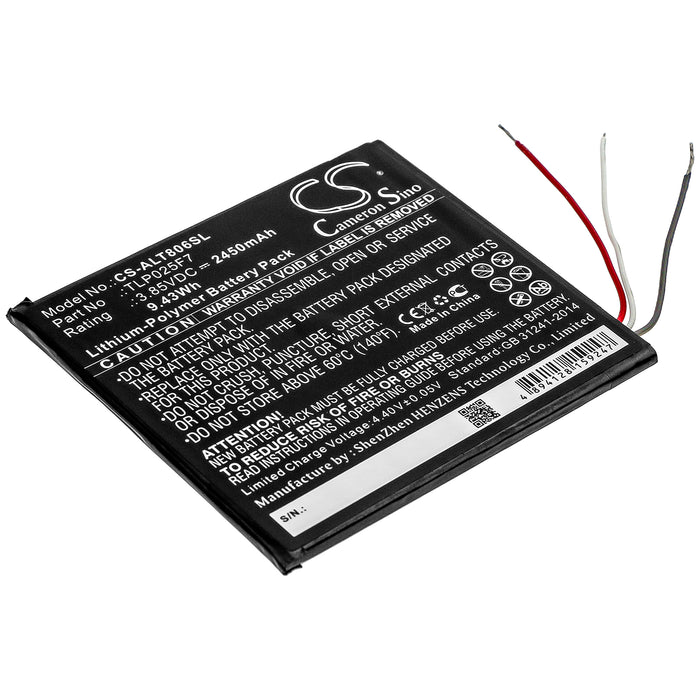 CS-ALT806SL : Battery for Alcatel 1T 7", OT-8068 - Replaces Alcatel TLP025F7, TLP025FA, TLP025FC