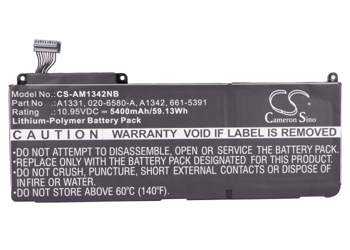 CS-AM1342NB : Battery for Apple MacBook 13", MacBook Unibody 13", MacBook Pro 15" and others - Replaces Apple A1331, A1342, 661-5391 and others