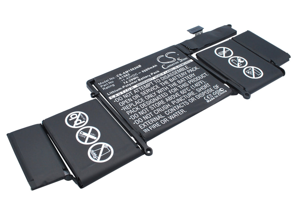 CS-AM1502NB : Battery for Apple Macbook Pro 13" 2015 Retina, MF841LL/A, MF839LL/A and others - Replaces Apple A1582, 020-00009