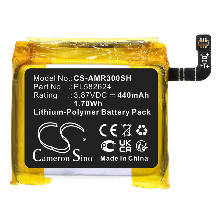 CS-AMR300SH : Battery for Amazfit GTR 3, GTR 3 Pro, A2040 and others - Replaces Amazfit PL582624