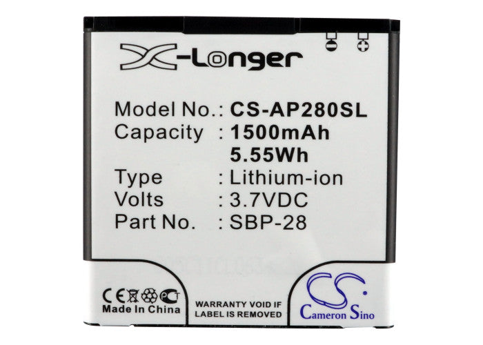 CS-AP280SL : Battery for Asus PadFone, A66, T20 - Replaces Asus SBP-28, 0B110-00150000