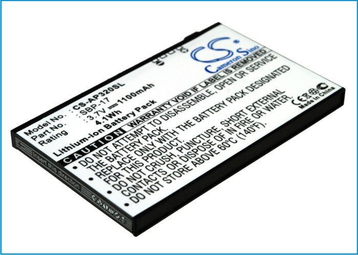 CS-AP320SL : Battery for Asus P320, P850, Galaxy Mini - Replaces Asus SBP-17