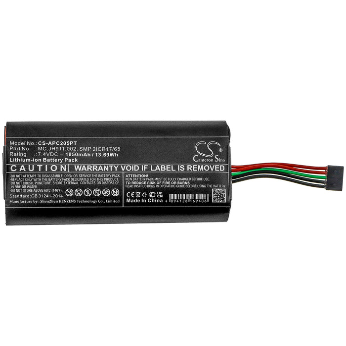 CS-APC205PT : Battery for Acer Projector C205 - Replaces Acer MC.JH911.002, SMP 2ICR17/65