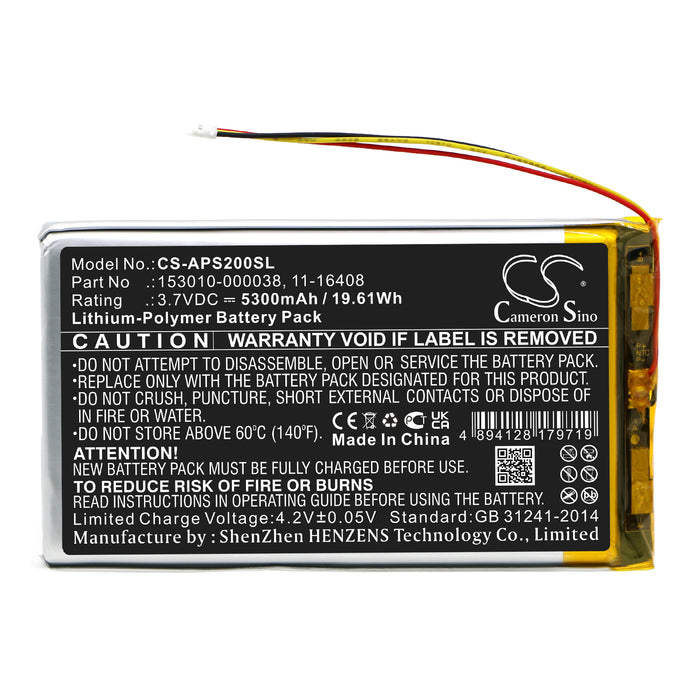 CS-APS200SL : Battery for Appareo Stratus 2, Stratus 3, Stratus 2S - Replaces Appareo 153010-000038, 11-16408