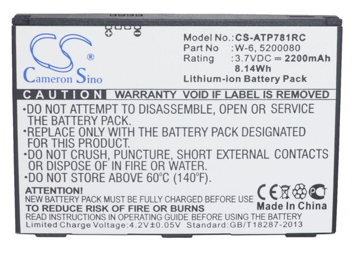 CS-ATP781RC : Battery for NETGEAR Around Town 4G LTE, AC778AT-100NAS - Replaces AT&T W-6, 5200080