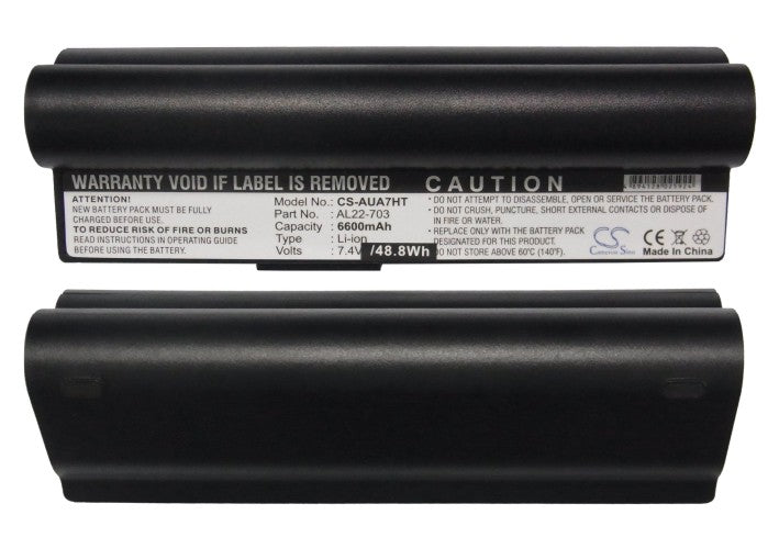 CS-AUA7HT : Battery for Asus Eee PC 703, Eee PC 900a, Eee PC 900HA and others - Replaces Asus AL22-703, SL22-900A, SL22-703