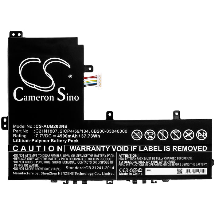 CS-AUB203NB : Battery for Asus VivoBook E12 E203NA-FD020TS, E203MAH-FD012T, Vivobook E203NA-FD026T and others - Replaces Asus C21N1807, 0B200-03040000, 2ICP4/59/134