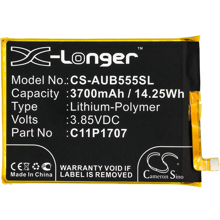 CS-AUB555SL : Battery for Asus ZenFone Max M1, ZenFone Max M1 Dual SIM, ZenFone Max M1 Dual SIM TD-LTE and others - Replaces Asus C11P1707, 0B200-02880000