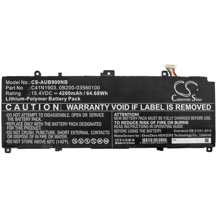 CS-AUB900NB : Battery for Asus ExpertBook B9450, B9450FA-BM0160R, B9450FA-BM0193R and others - Replaces Asus C41N1903, 0B200-03560100