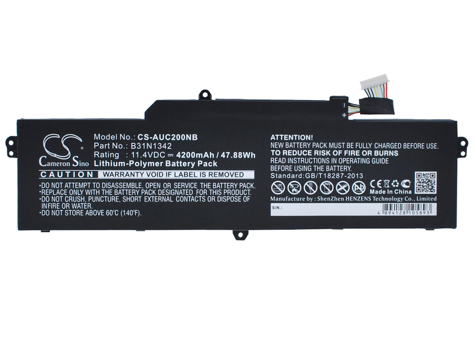 CS-AUC200NB : Battery for Asus Chromebook C200, Chromebook C200M, Chromebook C200MA and others - Replaces Asus B31N1342, B31N1342 (3ICP7/60/82)