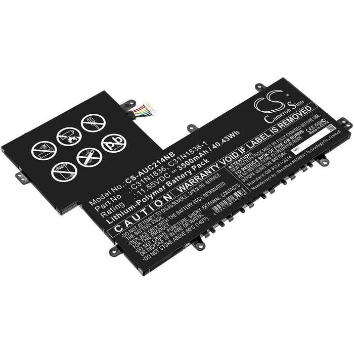 CS-AUC214NB : Battery for Asus C204MA-GJ0003, Chromebook C204MA-BU1430, Chromebook Flip C214MA and others - Replaces Asus C31N1836, C31N1836-1, 0B200-03370000 and others