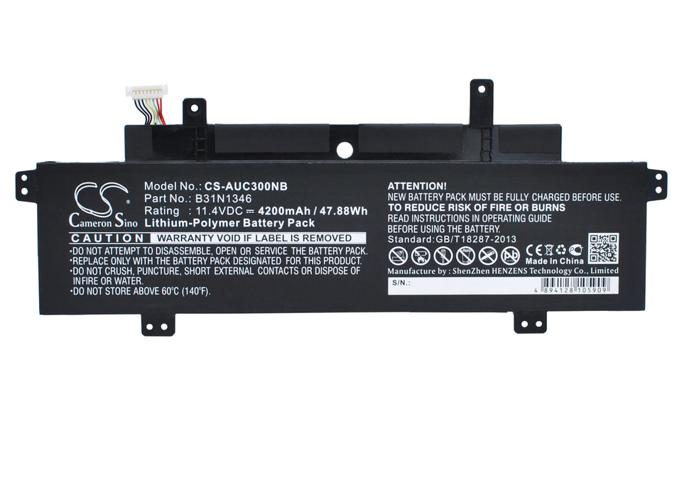 CS-AUC300NB : Battery for Asus Chromebook C300, Chromebook C300M, Chromebook C300MA and others - Replaces Asus B31N1346, 0B200-01010000