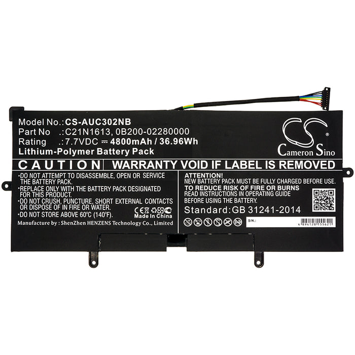 CS-AUC302NB : Battery for Asus Chromebook Flip C302CA-DH75, Chromebook Flip C302CA-GU005, Chromebook Flip C302CA-0041A6Y30 and others - Replaces Asus C21N1613, 0B200-02280000