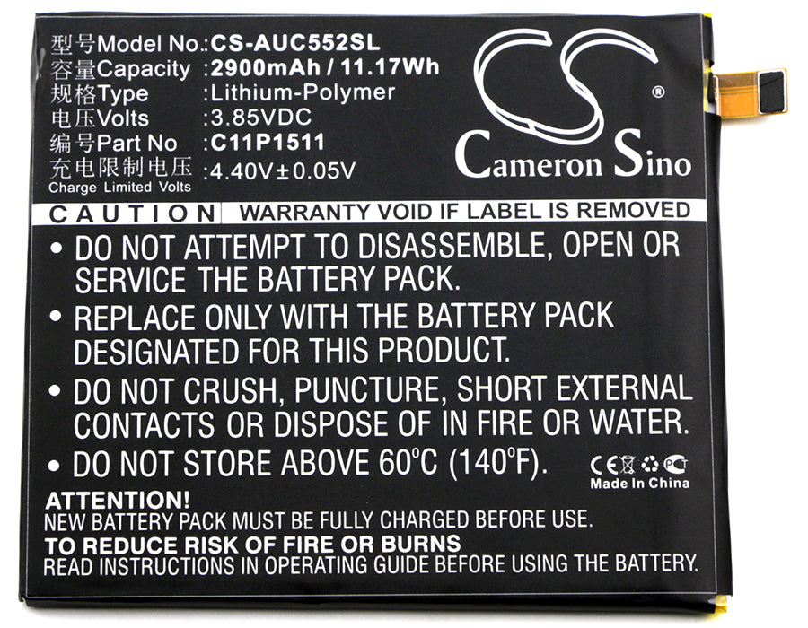 CS-AUC552SL : Battery for Asus ZenFone 3, ZenFone 3 Deluxe Dual SIM Global, ZS570KL and others - Replaces Asus C11P1511, 0B200-02000500