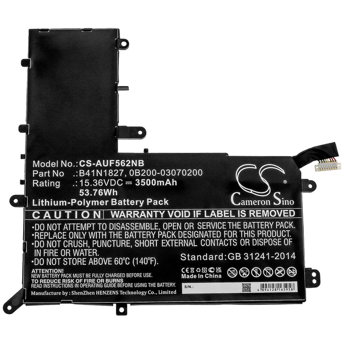 CS-AUF562NB : Battery for Asus UX562FA-AC023R, ZenBook Flip 15 UX562FA, ZenBook Flip 15 UX562FA-AC034T and others - Replaces Asus B41N1827, 0B200-03070200