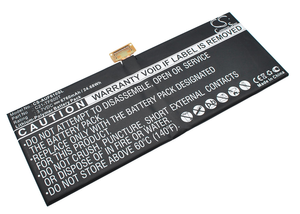 CS-AUF610SL : Battery for Asus VivoTab TF600TL - Replaces Asus C21-TF600T