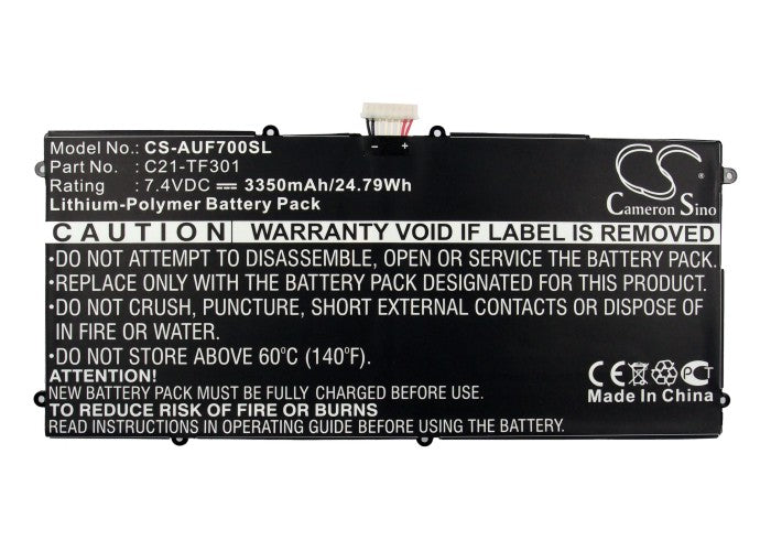 CS-AUF700SL : Battery for Asus EE Pad TF700, TF700T, Transformer TF700 and others - Replaces Asus C21-TF301, C21-TF201P, C21-TF500T