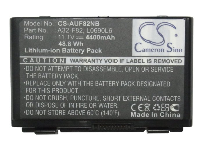 CS-AUF82NB : Battery for Asus F52, F82, Ff83s and others - Replaces Asus A32-F82, L0690L6, A32-F52 and others