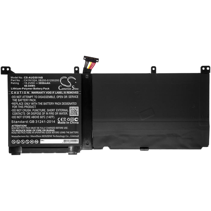 CS-AUG501NB : Battery for Asus ROG G501VW-BSI7N25, ROG G501VW-FY107T, UX501VW-FY103T and others - Replaces Asus C41N1524, 0B200-01250200