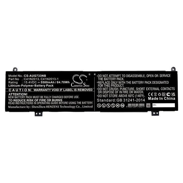 CS-AUG733NB : Battery for Asus ROG Strix SCAR 17 G733QR-HG061T, ROG Strix SCAR 17 G733QM-R95D36PB1, ROG Zephyrus S17 GX703HR-XS92 and others - Replaces Asus C41N2013, C41N2013-1, 0B200-03880-100 and others