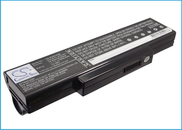 CS-AUK72HB : Battery for Asus A72, A72D, A72DR and others - Replaces Asus A32-K72, A32-N71, 70-NX01B1000Z and others