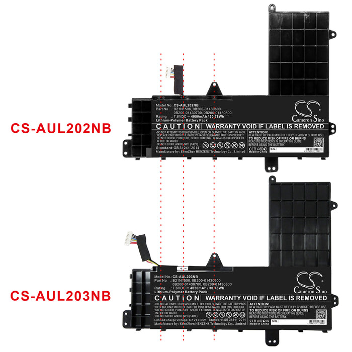 CS-AUL202NB : Battery for Asus E502SA-XO123T, E502SA-DM065, EeeBook E502MA-XX0009D and others - Replaces Asus B21N1506, 0B200-01430600, 0B200-01430700 and others