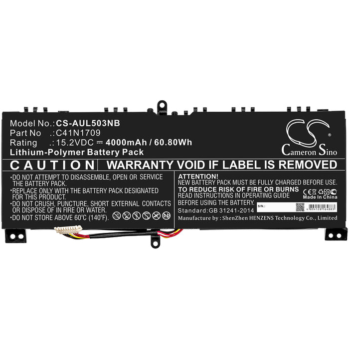 CS-AUL503NB : Battery for Asus ROG Strix GL503VS-0041A7700HQ, ROG Strix GL503VS-EI081T, ROG Strix GL503VS-EI005T and others - Replaces Asus C41N1709, 0B200-02730000, 0B200-02730300