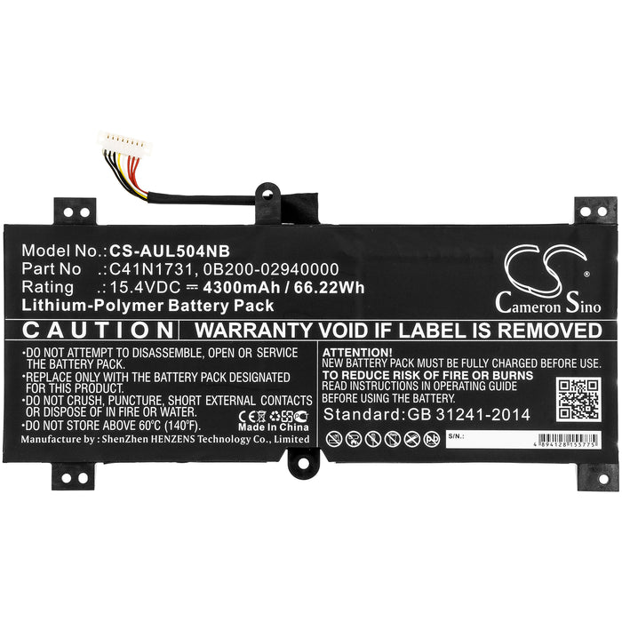 CS-AUL504NB : Battery for Asus ROG SCAR II GL504GW-ES043T, ROG Strix GL504GS-ES019T, G715GW-EV039T and others - Replaces Asus C41N1731, 0B200-02940000