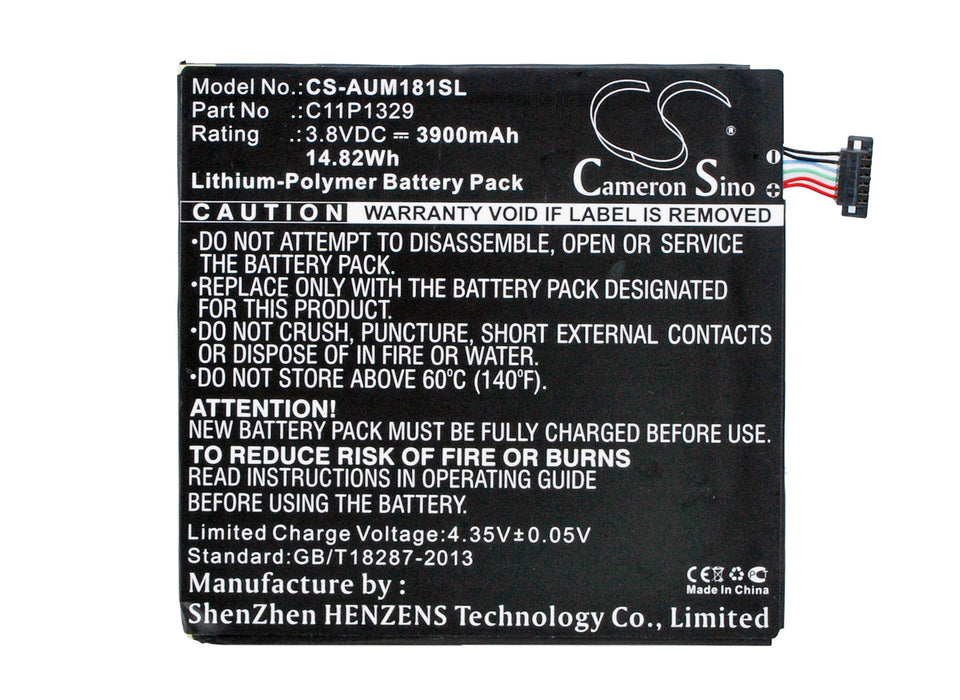 CS-AUM181SL : Battery for Asus Memo Pad 8, ME181C, AST21 and others - Replaces Asus C11P1329, 0B200-01020000