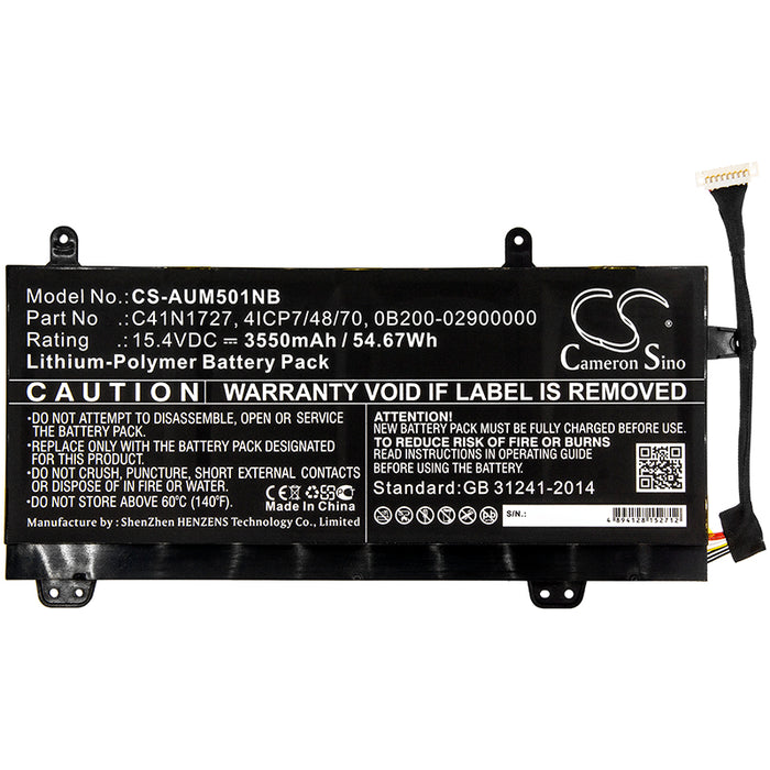 CS-AUM501NB : Battery for Asus GM501GM-EI017T, GM501GS-XS74, GM501GM-EI007T and others - Replaces Asus C41N1727, 0B200-02900000, 4ICP7/48/70