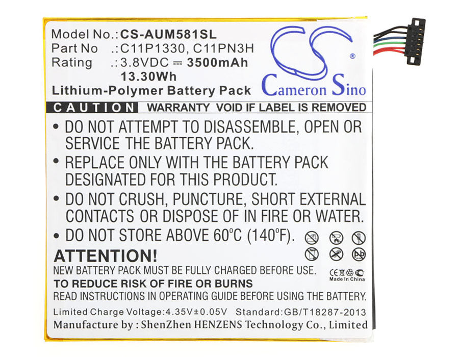 CS-AUM581SL : Battery for Asus Memo Pad 8, ME181C, ME581CL and others - Replaces Asus C11P1330, C11PN3H, C11Pn93