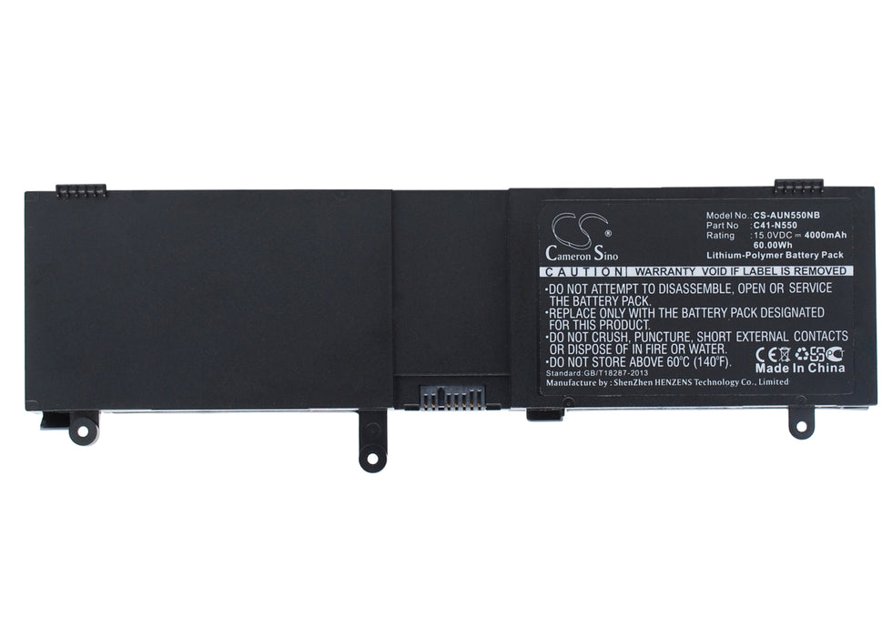 CS-AUN550NB : Battery for Asus N550, N550J, N550X47JV and others - Replaces Asus C41-N550, 0B200-00390000, 0B200-00390100