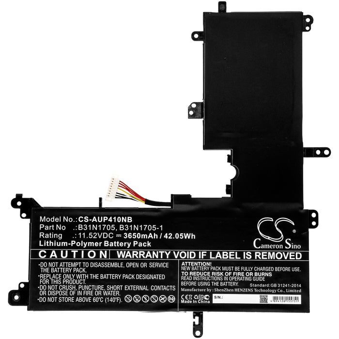 CS-AUP410NB : Battery for Asus VivoBook Flip 14 TP410UA-EC229T, VivoBook Flip 14 TP410UR-EC084T, TP410UF-EC002T and others - Replaces Asus B31N1705, B31N1705-1, 0B200-02660000 and others