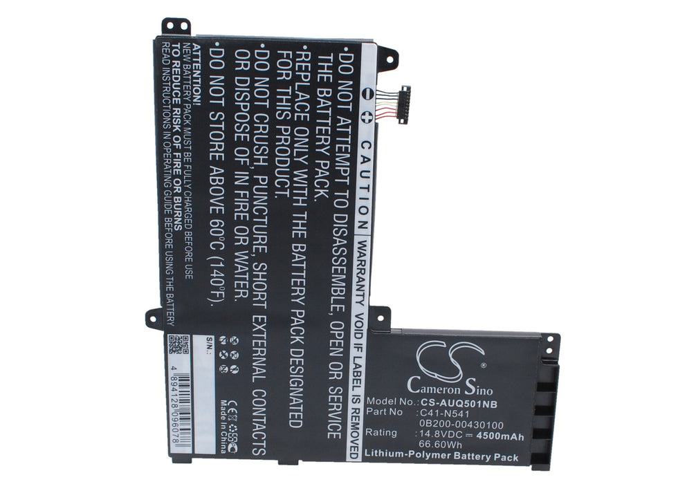 CS-AUQ501NB : Battery for Asus Q501L, Q501LA, Q501LA-BBI5T03 and others - Replaces Asus C41-N541, 0B200-00430100, N54PNC3