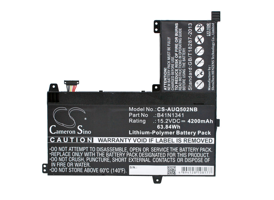 CS-AUQ502NB : Battery for Asus Q502L, Q502LA, Q502LA-BBI5T12 and others - Replaces Asus B41N1341, 0B200-00960000