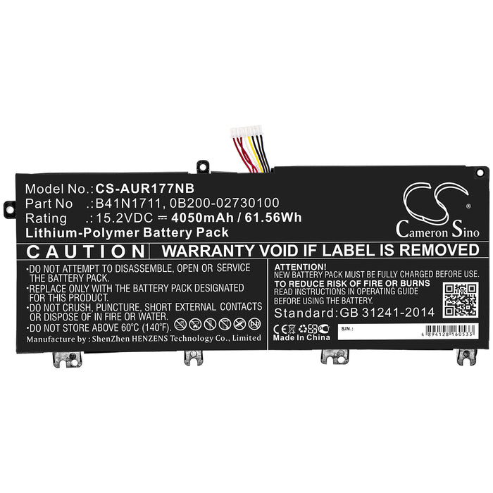 CS-AUR177NB : Battery for Asus ROG Station 17 PX703GE-GC153R, ROG Strix GL703GE-EE083T, TUF Gaming FX705DT-AU068T and others - Replaces Asus B41N1711, 0B200-02730100