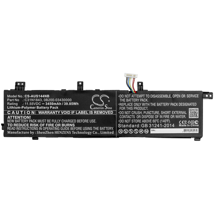 CS-AUS144NB : Battery for Asus VivoBook S14 S432FL-78AM5SB1, VivoBook S15 S532FA-BN012T, VivoBook S15 S532FA-BN086T and others - Replaces Asus C31N1843, 0B200-03430000