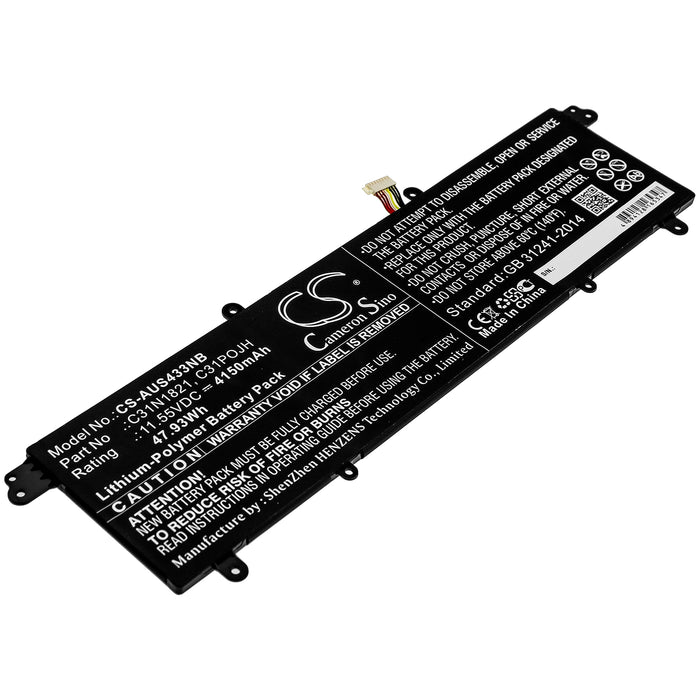 CS-AUS433NB : Battery for Asus VivoBook S14 S433FA-EB491, VivoBook S14 S433FA-EB539T, VivoBook S14 S433EA-AM108T and others - Replaces Asus C31N1821, C31POJH, 0B200-03210100