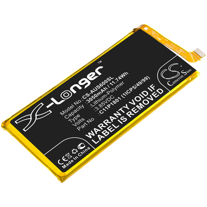 CS-AUS600SL : Battery for Asus ROG Phone, ZS600KL - Replaces Asus 0B200-03010300, C11P1801 (1ICP5/49/99)