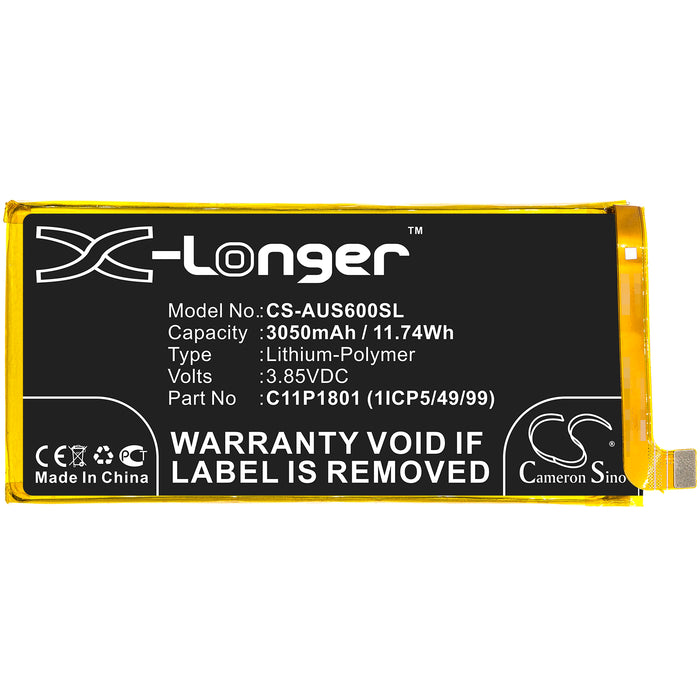 CS-AUS600SL : Battery for Asus ROG Phone, ZS600KL - Replaces Asus 0B200-03010300, C11P1801 (1ICP5/49/99)