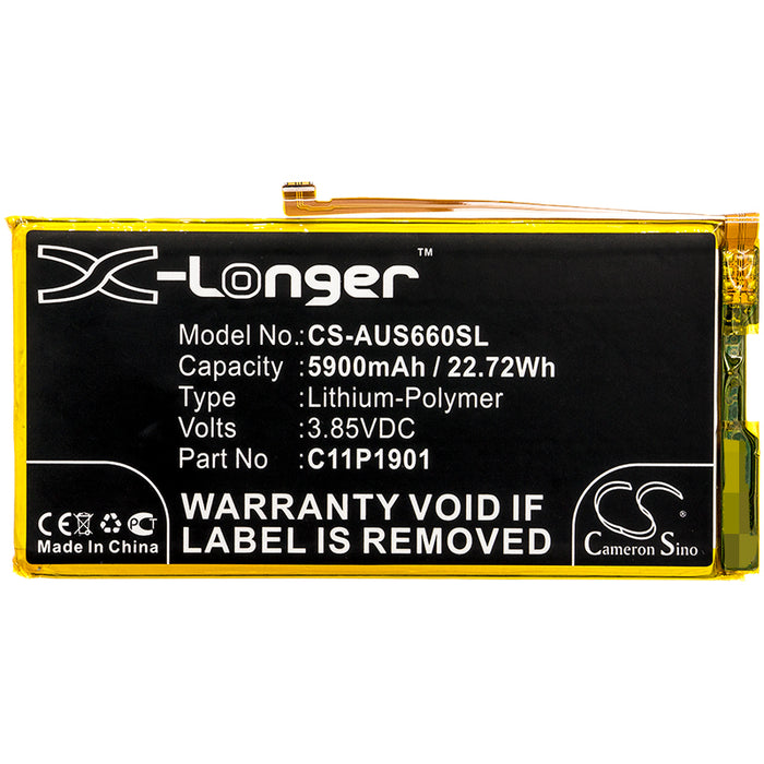 CS-AUS660SL : Battery for Asus ROG Phone II, ROG Phone 2, ROG Phone II Strix and others - Replaces Asus C11P1901, 0B200-03510300